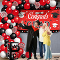 Katchon, Graduation Decorations Class of 2025 Red and Black - Huge, Pack of 76 | Congrats Grad Banner and Graduation Boxes 2025 | Red Balloon Arch