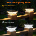 Solar Post Cap Lights Outdoor 6 Pack, 2 Mode Bright Fence Post Solar Lights Outdoor Waterproof, Deck Fence Post Cap Light Solar Powered for 4X4