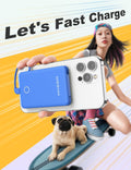 6000Mah Ultra Slim Built in Cables Power Bank, Card Size Built in USB C Cords Battery Pack Portable Charger for Phones, 3 Output External Battery