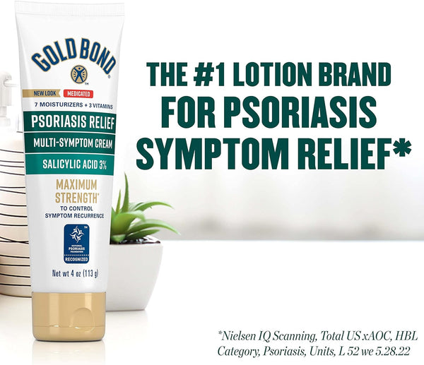 Gold Bond Multi-Symptom Psoriasis Relief Cream, 4 Oz., for Itchy, Irritated & Scaling Skin