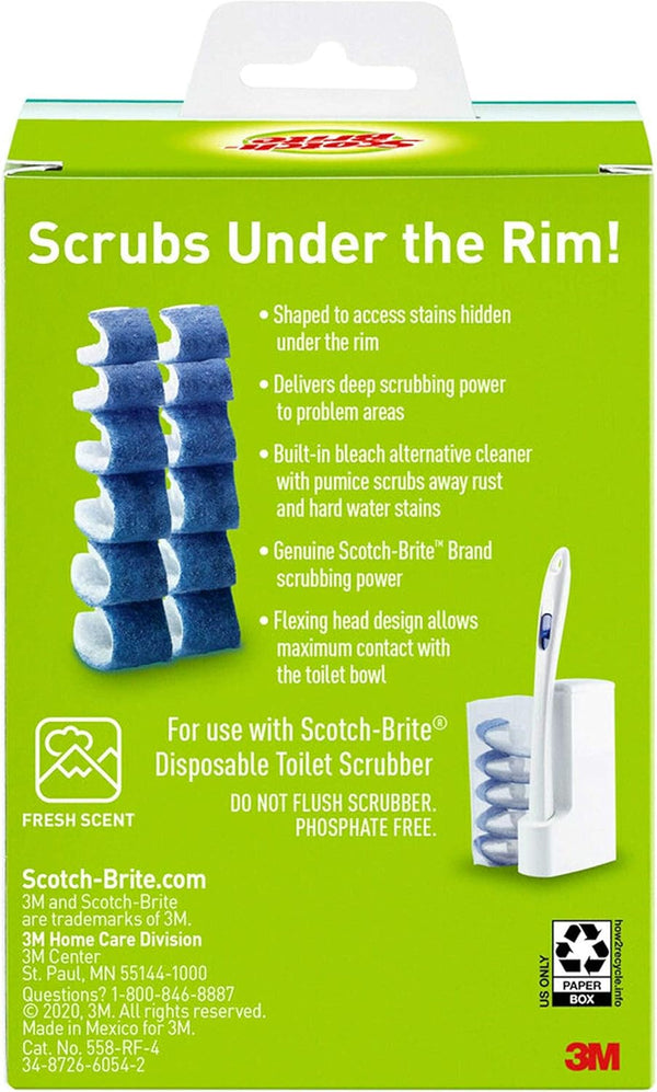Scotch-Brite Disposable Toilet Scrubber Refills, Removes Rust & Hard Water Stains, 10 Disposable Refills Blue 10 Count (Pack of 1)