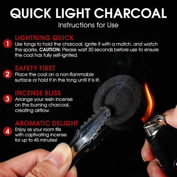 Sunlight® Charcoal Tablets for Incense– Quick Light Charcoal Tablets – Charcoal Disk Lights – 33 Mm Resin Burner Rolls – – Charcoal Burner -