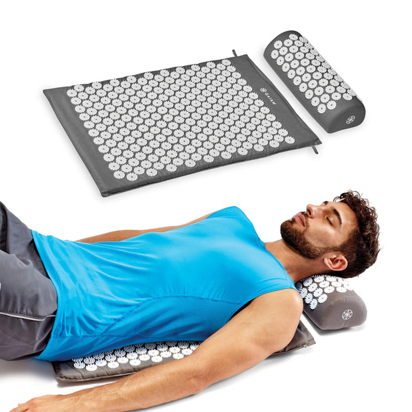 Gaiam Acupressure Mat and Pillow Set, Acupuncture Style Massage Mat & Pillow, Relief for Sciatic Nerve, Muscle Tension, Fibromyalgia, Neck,