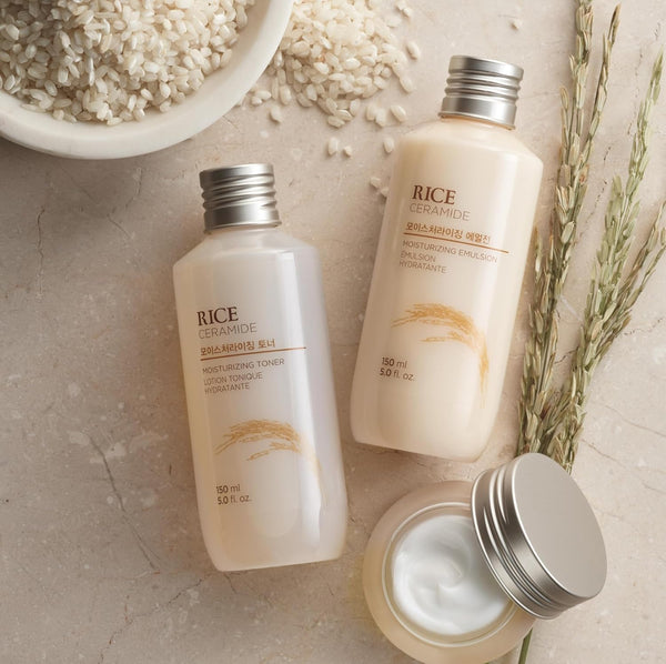 The Face Shop Rice Ceramide Moisturizing Emulsion - Rice Extract - Lightweight Face Moisturizer - Brightening - Hydrating Targets Dryness -