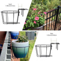 TQVAI 10 Inch Railing Planter - Fit for 1.5 to 3.5 Inches Railing - Adjustable Hanging Planters Outdoor Balcony Deck Flower Pot Holder Metal