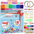 Redtwo 5100 Clay Beads Bracelet Making Kit, Flat Preppy Beads for Friendship Jewelry Making,Polymer Heishi Beads with Charms Gifts for Teen Girls