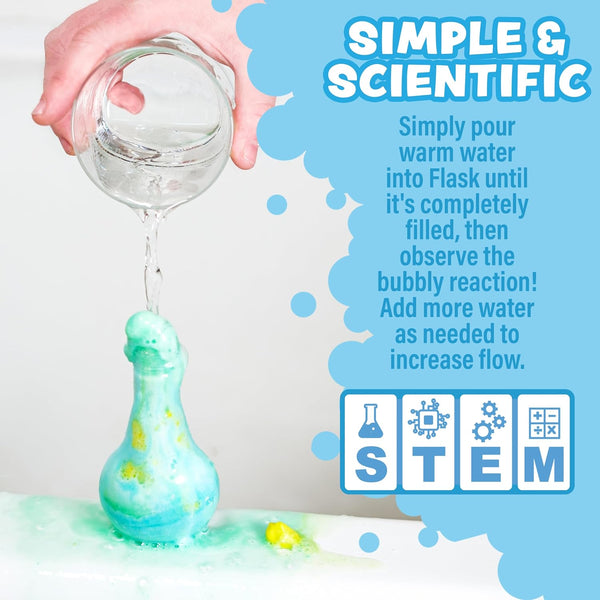 Tub Works® Kids Bath Bomb Potion™ Bath Toy, Variety 6 Pack | Nontoxic | Fizzes, Foams & Bubbles with an Eruption of Color | Interactive Bath Bombs
