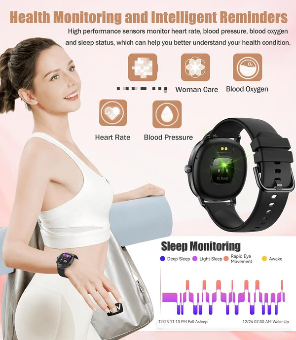 Women'S Smart Bracelet/Smart Watch, 1.72-Inch Display, IP68 Waterproof Sport Bracelet, One-Touch Bluetooth Calling, Fitness Tracker with Health