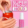 Super Strong Nail Glue for Press on Nails, Nail Tips & Acrylic Nails (8Ml) NYK1 Nailbond Brush on Glue for Press Ons, Tips & Acrylics - Long