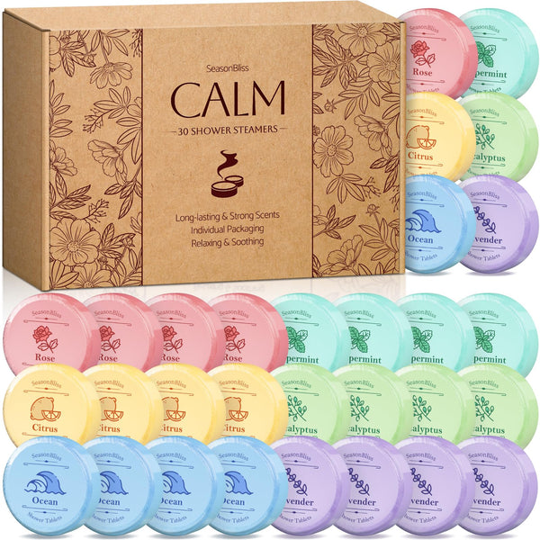Shower Steamers with Individually Wrapped, 30 Pack Shower Steamers with 6 Rich Scents, Christmas and Birthday Mother'S Day Present for Women,