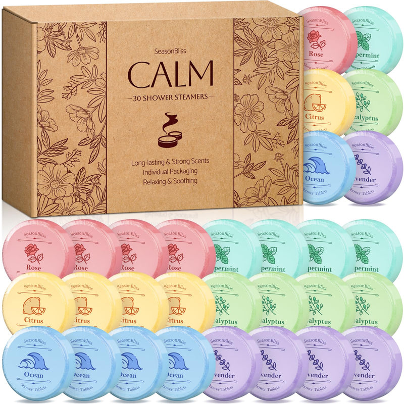 Shower Steamers with Individually Wrapped, 30 Pack Shower Steamers with 6 Rich Scents, Christmas and Birthday Mother'S Day Present for Women,