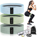 Wide Fabric Resistance Bands for Working Out, 3 Level Non-Slip Exercise Booty Bands for Women & Men Leg and Glutes with Hair Ties and Tape Measure