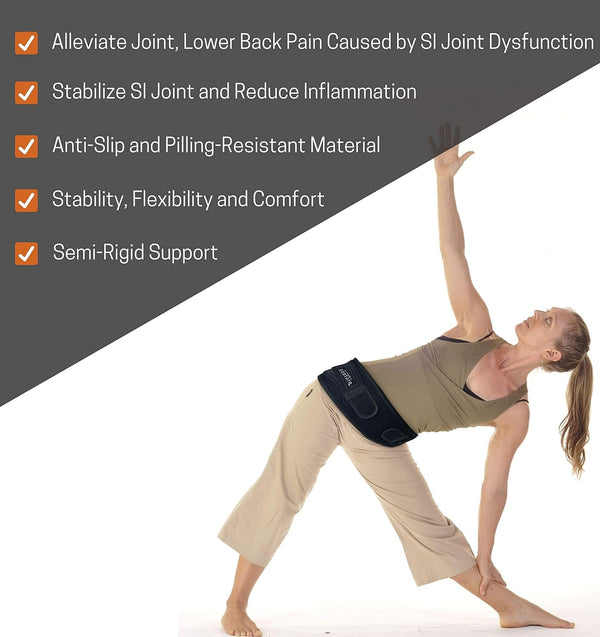 Sacroiliac Hip Belt for Women and Men That Alleviates Sciatic, Pelvic, Lower Back, Leg and Sacral Nerve Pain Caused by Si Joint Dysfunction|
