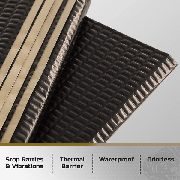 Siless Black 80 Mil (2Mm) 36 Sqft Car Sound Deadening Mat - Butyl Automotive Sound Deadener - Noise Insulation and Vibration Dampening Material