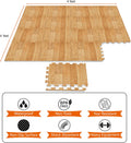 Sorbus Wood Grain Floor Mats Foam Interlocking Mats Each Tile 1 Square Foot 3/8-Inch Thick Flooring Wood Mat Tiles - Home Office Playroom Basement