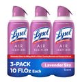 Lysol Air Sanitizer Spray, for Air Sanitization and Odor Elimination, Lavender Sky Scent, 10 Fl. Oz (Pack of 3)