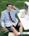 Cyxus round Blue Light Glasses for Men Women Wire Frame UV Blocking Computer Glasses Clear Lens Metal Ultralight Eyewear