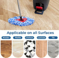 Matthew Cleaning 6Pack Blue Microfiber Spin Mop Replacement Head Compatible with Easywring Spin Mop Replace Head-Easywring High Absorbency,Machine