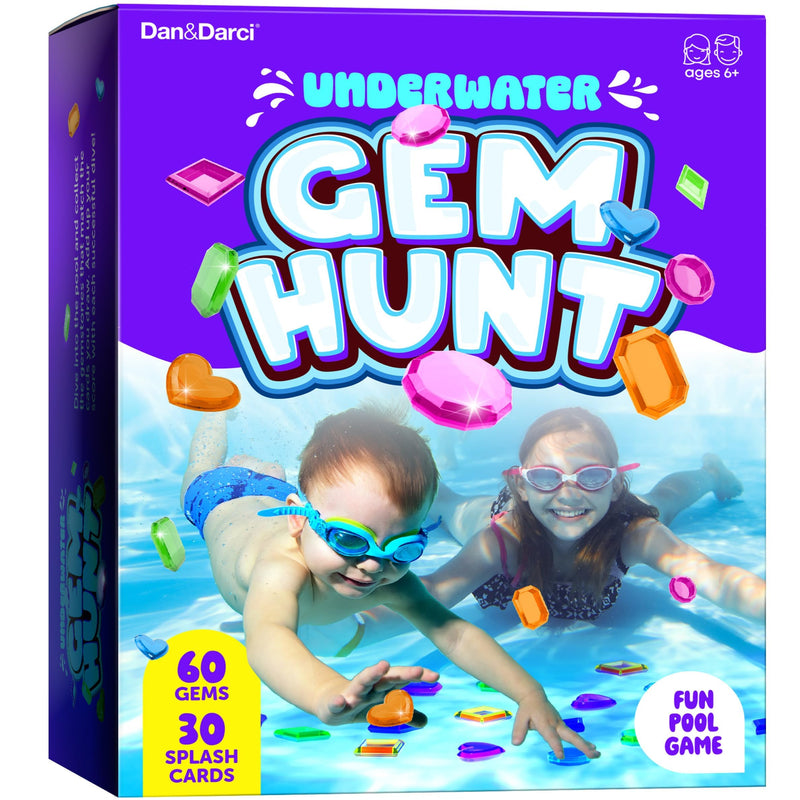 Dan&Darci Pool Gem Hunt Diving Game for Kids - Pools Toys for Kid Ages 6 7 8 9 10 11 12 Year Old - Water Games Swimming Dive Toy - Gifts for
