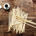 500Pcs Wooden Coffee Stir Sticks,Disposable Coffee Stirrers,5.5 Inches Biodegradable Compostable Eco-Friendly Wooden Stir Sticks,Round-End