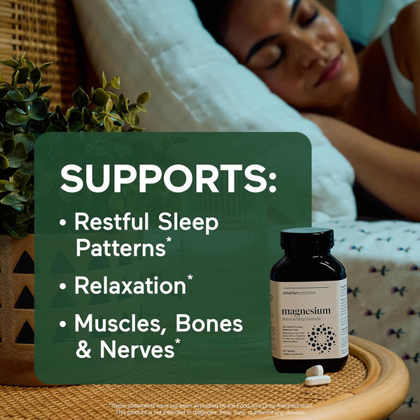 Smarter Nutrition Magnesium Complex - Chelated Magnesium Glycinate + Citrate, Malate for Sleep, Relaxation, Muscle & Nerves + Clinically Proven