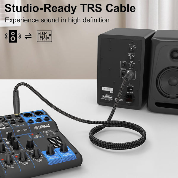 HOSONGIN XLR Female to 1/4 TRS Male Balanced Cable, 6.35Mm Balanced Stereo Jack Cable with 3-Pin Connector, Nylon Braided for Live Sound,