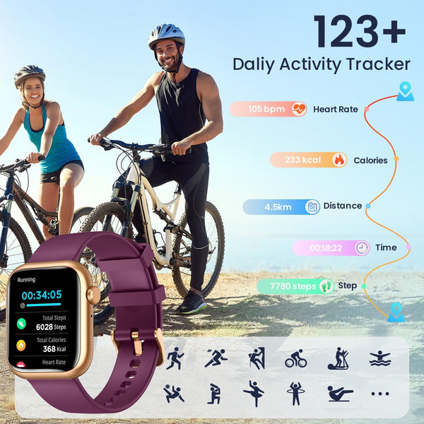 Smartwatch Women for Android Phones Ios: Smart Watches for Women Fitness Tracker 1.83" Touchscreen Waterproof Smartwatches Lady with Answer/Make