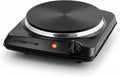 OVENTE Electric Countertop Single Burner, 1000W Cooktop with 7.25 Inch Cast Iron Hot Plate, 5 Level Temperature Control, Compact Cooking Stove and
