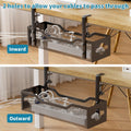 Under Desk Cable Management Tray No Drill, Metal Mesh Cable Management under Desk with Clamp Mount, 2 Hole Cable Tray with Wire Management and