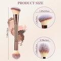 3PCS Double Ended Makeup Brush, round Top Brush for Blush, Slant Brush for Contour and Highlighter, Perfect For