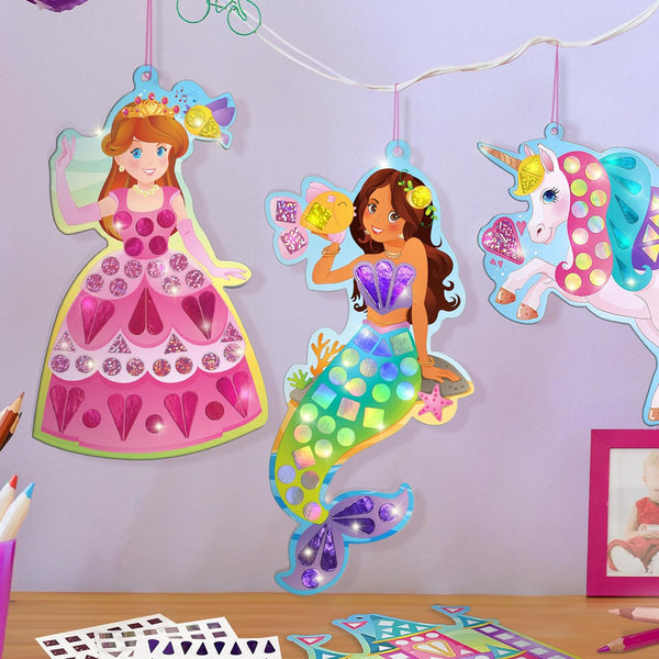 Imagimake Mirror Mosaic Princess & Unicorn Kids Art Set | DIY Art & Craft Kits | Foil Stickers for Kids | Travel Toys | Birthday Gift for Girls
