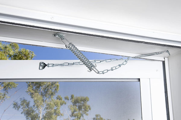 Wright Products - Steel Screen and Storm Door Chain Stop - Absorbs Shock from Wind, Zinc