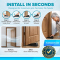 Strongest Home Door Stopper, Heavy Duty Door Stop Wedge Made of Premium Quality Zinc and Rubber Suits Any Door, Any Floor. plus 2 Self Adhesive