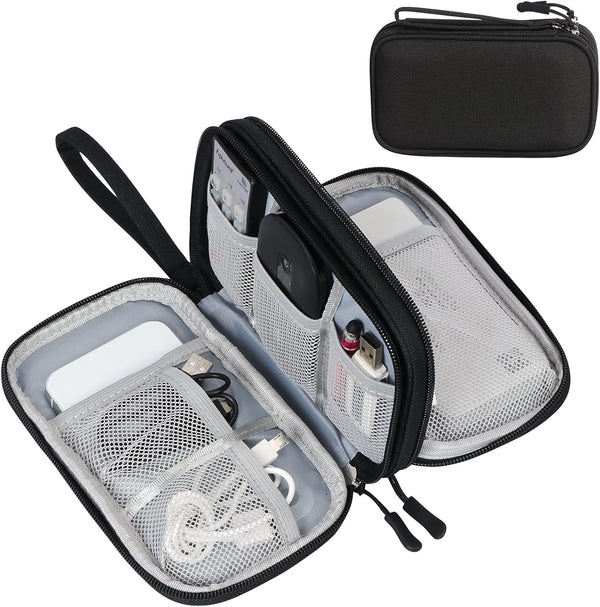 FYY Travel Cable Organizer Pouch Electronic Accessories Carry Case Portable Waterproof Double Layers All-In-One Storage Bag for Cord, Charger,