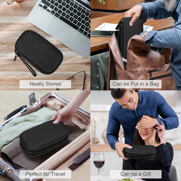 FYY Travel Cable Organizer Pouch Electronic Accessories Carry Case Portable Waterproof Double Layers All-In-One Storage Bag for Cord, Charger,