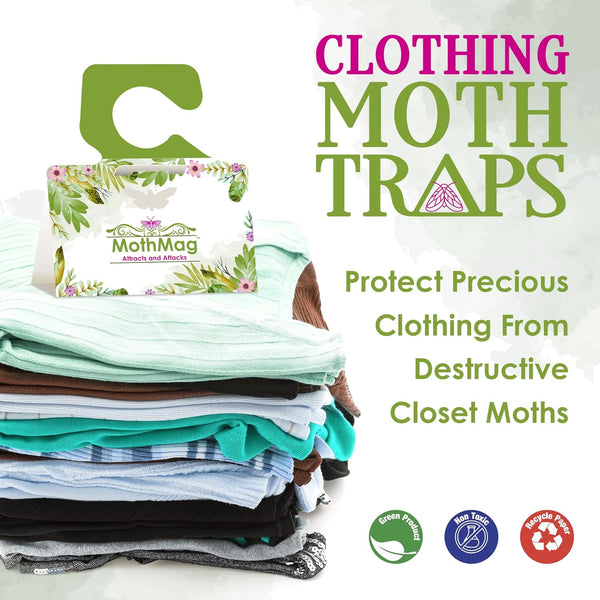 Mothmag Moth Traps for Clothes, Closets, Fabrics, and Carpets, Clothing Moth Traps, Clothes Moth Traps, Closet Moth Traps, Moth Pheromone Traps,