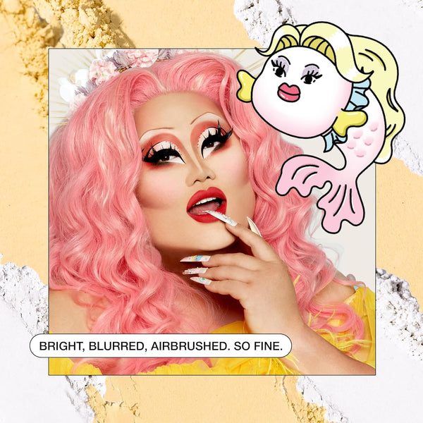 Kimchi Chic Almost Catfished Micro Pressed Powder - Brightening under Eye Setting Powder, Reduces Dark Circles, No Flashback, That White Powder