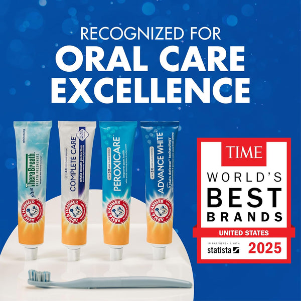 ARM & Hammer Toothpaste Plus TheraBreath Breath Fresheners, ICY Mint Flavor, Teeth Whitening Toothpaste, Anticavity Fluoride for Bad Breath, 5.5