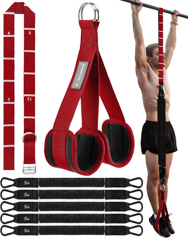 MANUEKLEAR Heavy Duty Resistance Bands for Pull Ups, Pull up Assistance Bands with Scale Tracking Feature, Adjustable Pull up Assist Band with