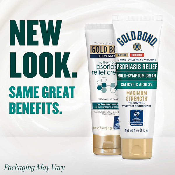 Gold Bond Multi-Symptom Psoriasis Relief Cream, 4 Oz., for Itchy, Irritated & Scaling Skin
