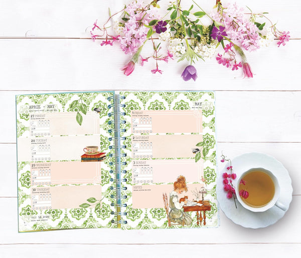 Daphne'S Diary Daily Planner Journal 2025 | Everyday Agenda with Creative Designs, Fold-Out Montly Overviews, Shopping Lists | Decorative Weekly
