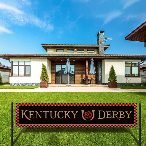 Kentucky Fence Banner Run for the Roses Horse Racing Themed Party Photo Booth Backdrop Outdoor Decoration