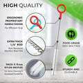 Heavy Duty Cleaning Brushes Set of 4 - Extra Long Straw Cleaners for Metal and Plastic Reusable Drinking Straws, to Clean Small Spaces, Sippy