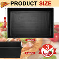 3 Pcs Detroit Style Pizza Pan 10 X 14 X 2.36 Inch Hard Rectangular Deep Pizza Pans Non Stick Sicilian Style Pizza Pan Dish Pre Seasoned Bakeware