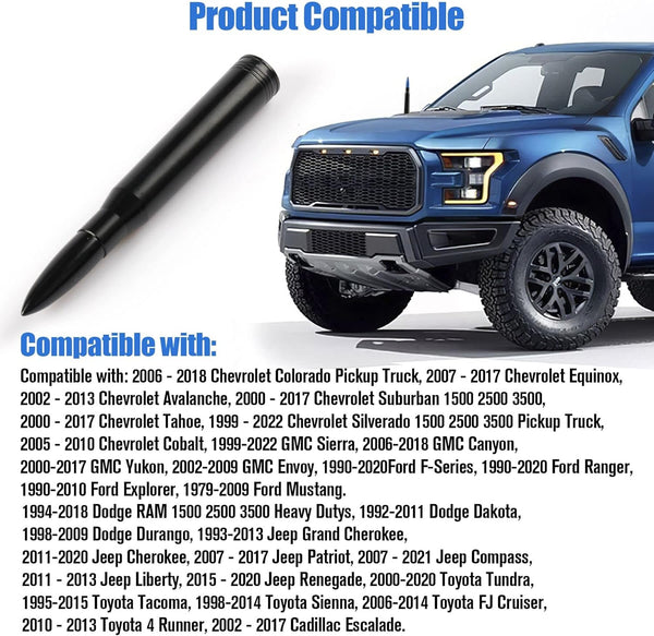 BJSIA Universal Car Antenna Replacement Compatible with Ford, Dodge, Chevrolet, GMC, Jeep, Toyota Truck Replacement Antenna - Made of Rugged