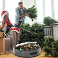 Aliceset 4 Pack Wreath Storage Containers, Storage Bags with Window and Handles, Durable Decoration Box Holder for Holiday(36 X 36 X 7.8 Inch,Gray)