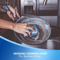 Elitra Essentials Scrubber Sponge, Non-Scratch Hydrophilic Foam Technology - Odor Resistant, Curved Grip, Dual-Sided Foam & Acrylic Grain Surface,