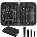 Manicure Set, Professional Nail Clippers Pedicure Kit 26 Pieces Nail Care Tools for Travel & Grooming (Brown)