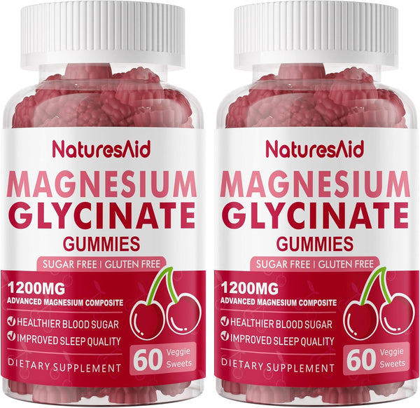Magnesium Glycinate Gummies 1000Mg - Sugar Free Magnesium Potassium Supplement with Vitamin D, B6, Coq10 for Calm Mood & Sleep Support - 120