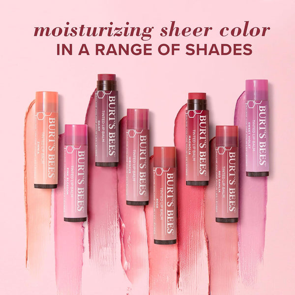 Burt'S Bees Lip Tint Balm Valentines Day Gifts with Long Lasting 2 in 1 Duo Tinted Balm Formula, Color Infused with Hydrating Shea Butter for a